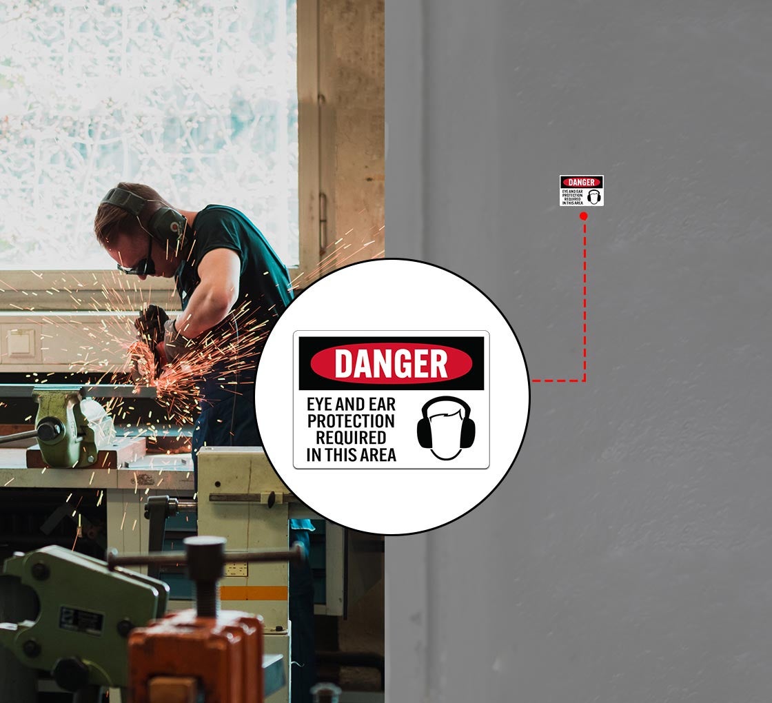 Eye & Ear Protection Decal (Non Reflective)