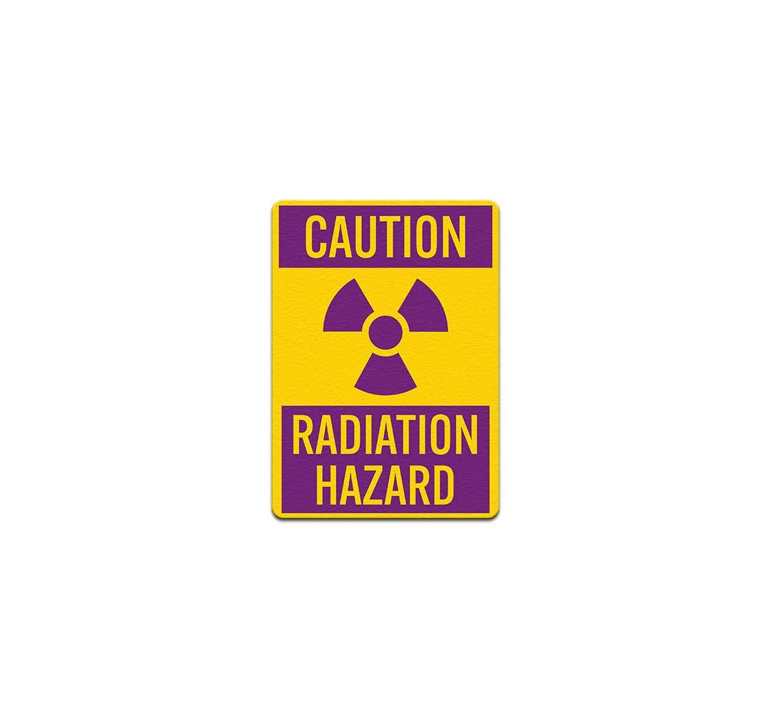 Caution Radiation Hazard Aluminum Sign (Non Reflective)