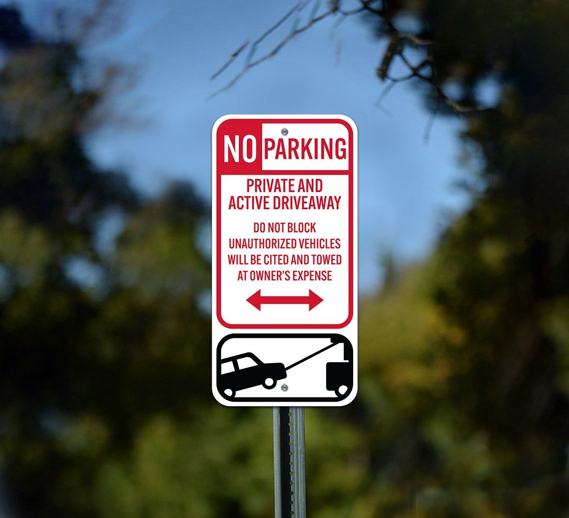 Cartello di avvertimento Do Not Block Driveway and Mailbox Parking Sign Road Sign Business Sign 15 x 20 cm alluminio metallo latta segno