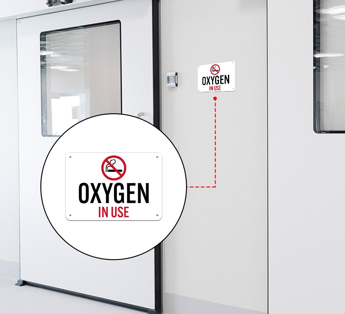 Oxygen In Use Aluminum Sign (Non Reflective)