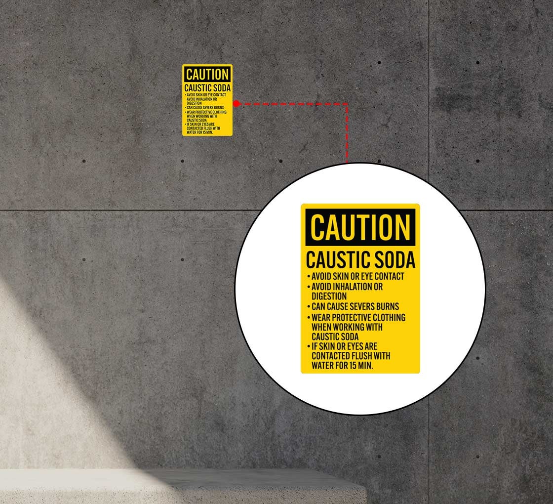 Caustic Soda Safety Sign