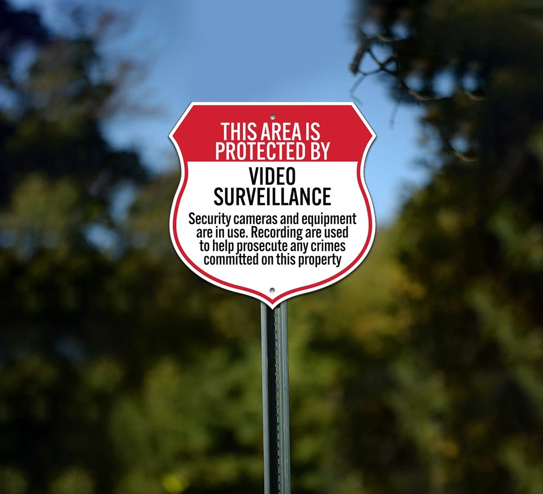 This Area Is Protected By Video Surveillance Aluminum Sign (Non Reflective)