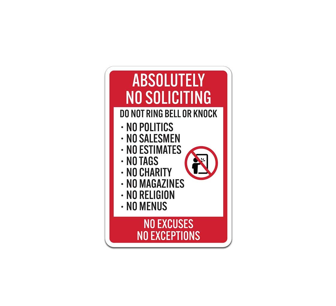 Do Not Knock Or Ring Doorbell Sign - Self-Adhesive No Soliciting Sticker For Doors