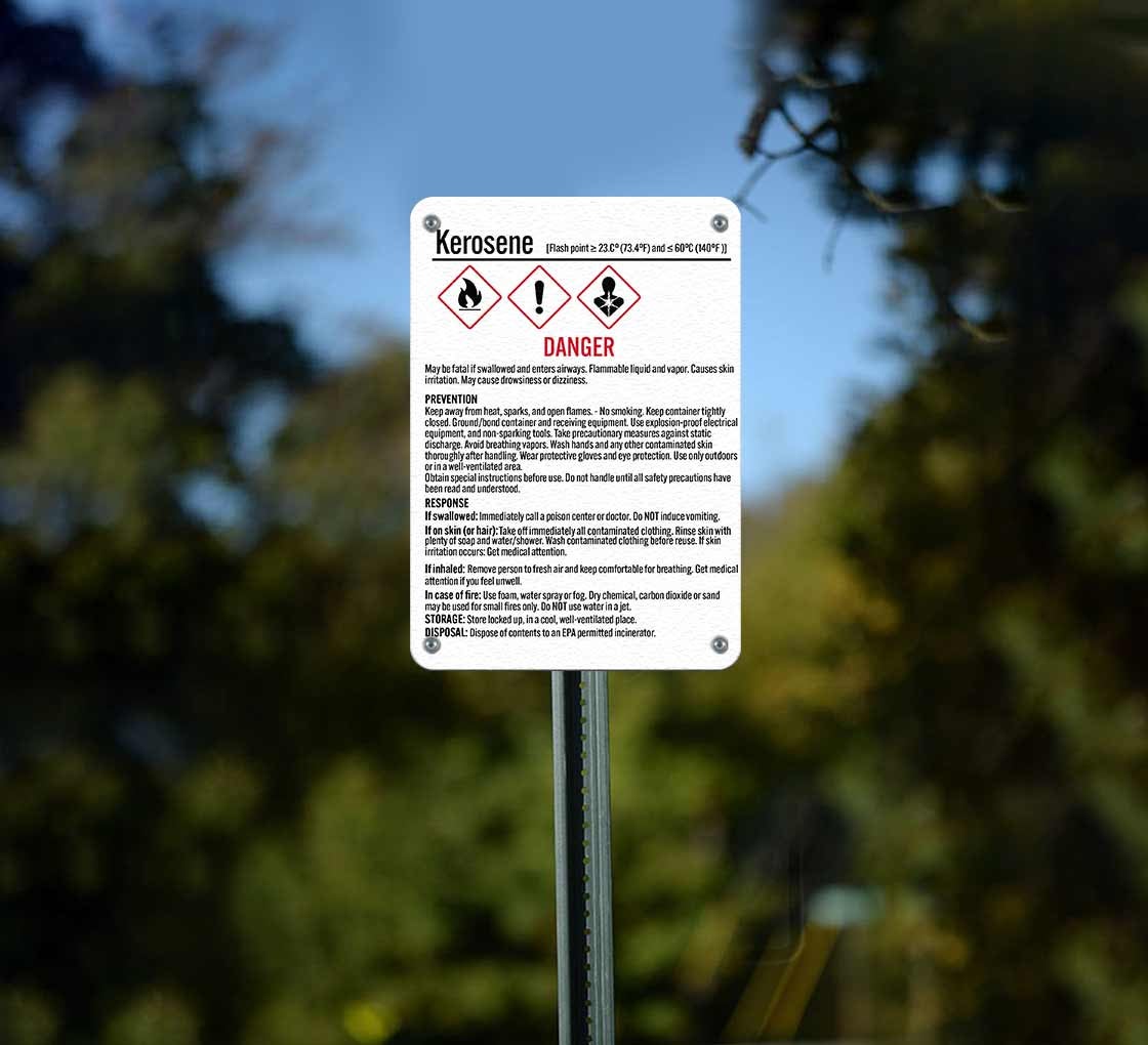 Chemical Danger May Be Fatal Aluminum Sign (Non Reflective)