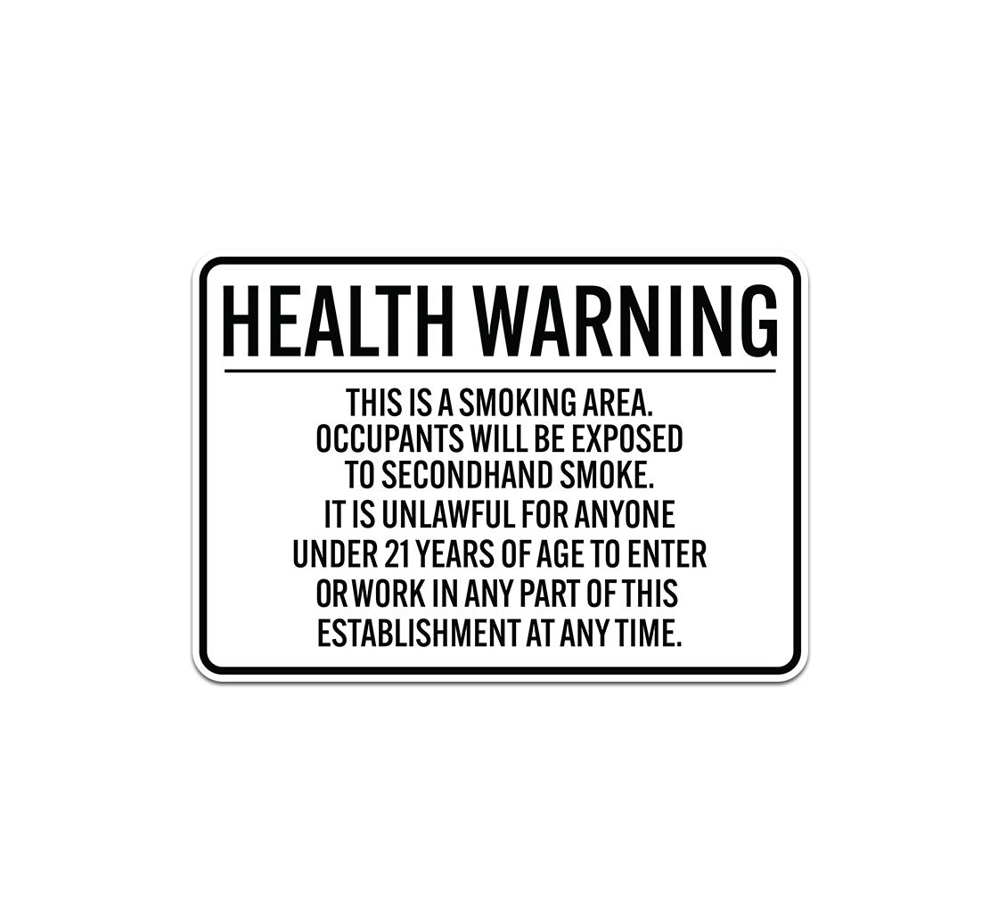 Arkansas This Is A Smoking Area Occupants Will Be Exposed To Secondhand Smoke Plastic Sign