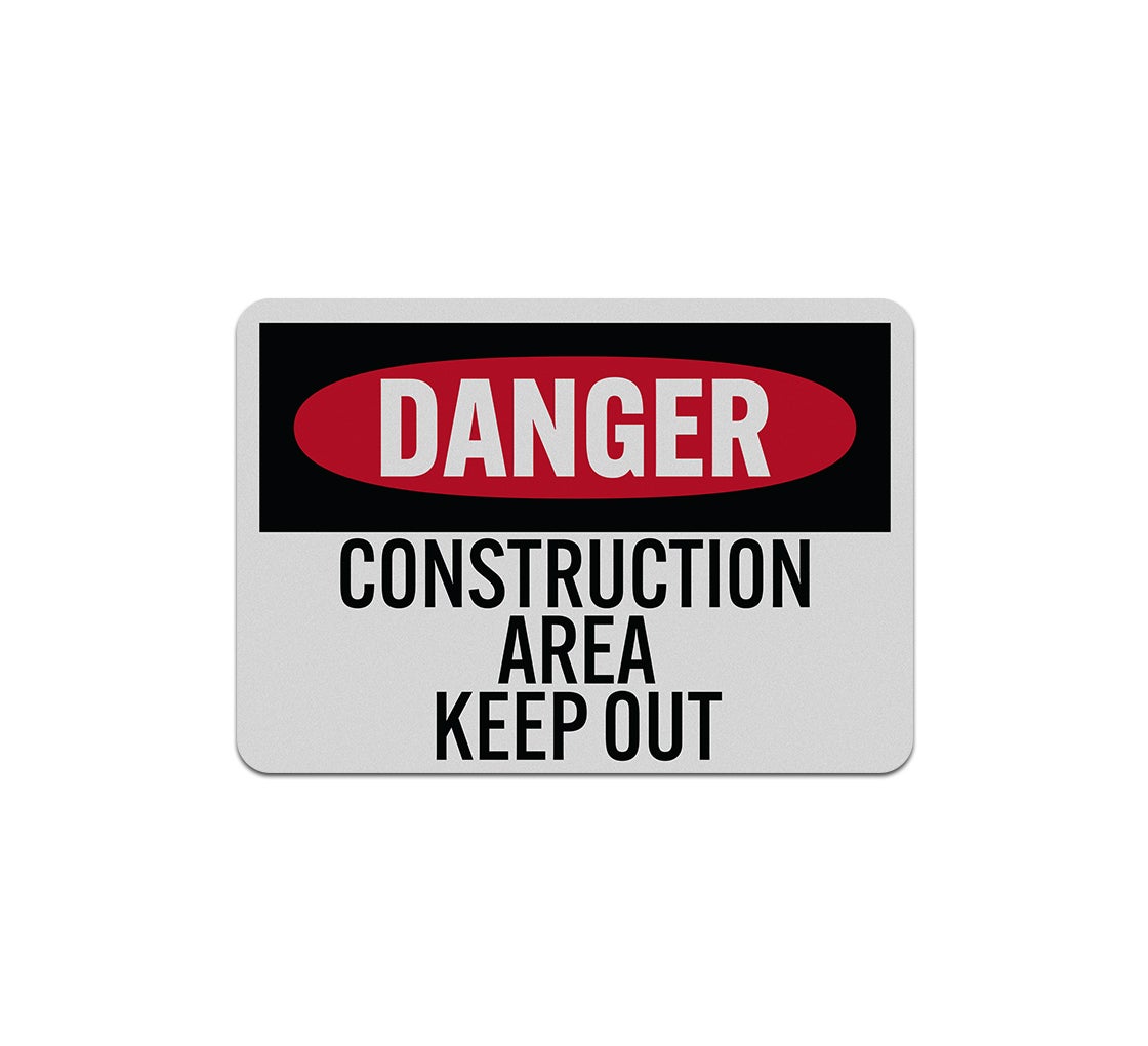 Construction Area Keep Out Decal (Reflective)
