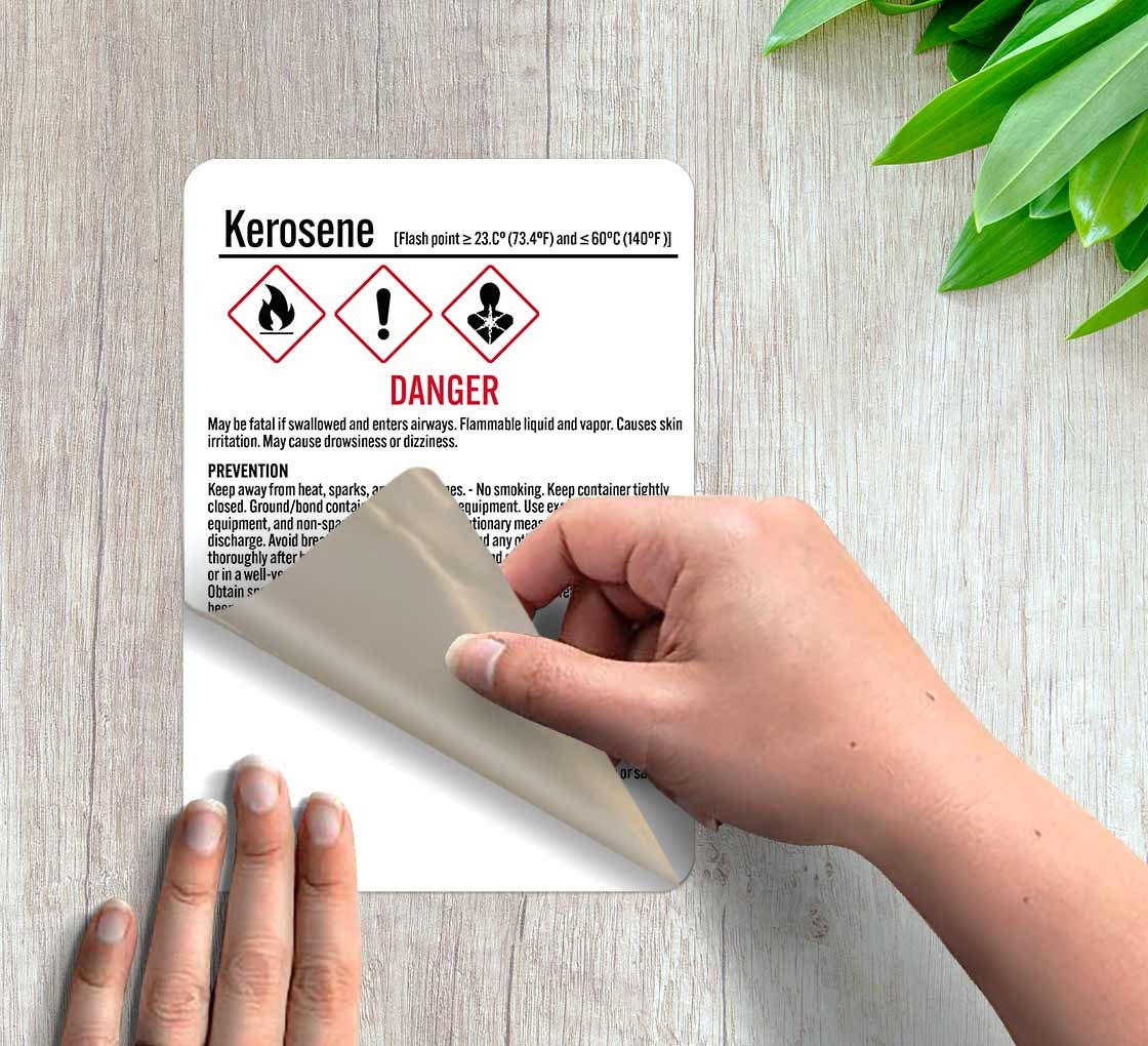 Kerosene Chemical Danger Decal (Non Reflective)