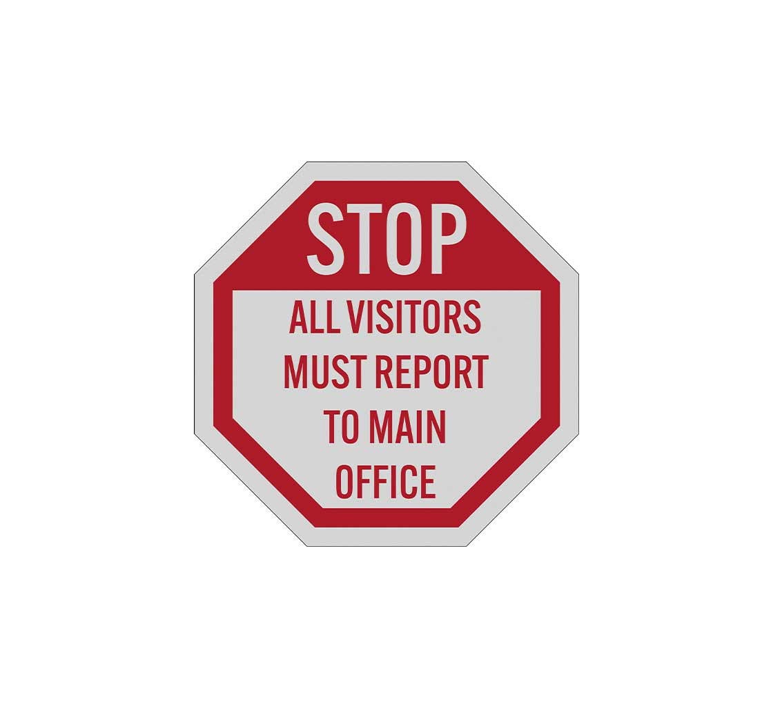 Visitor Stop Aluminum Sign (Reflective)