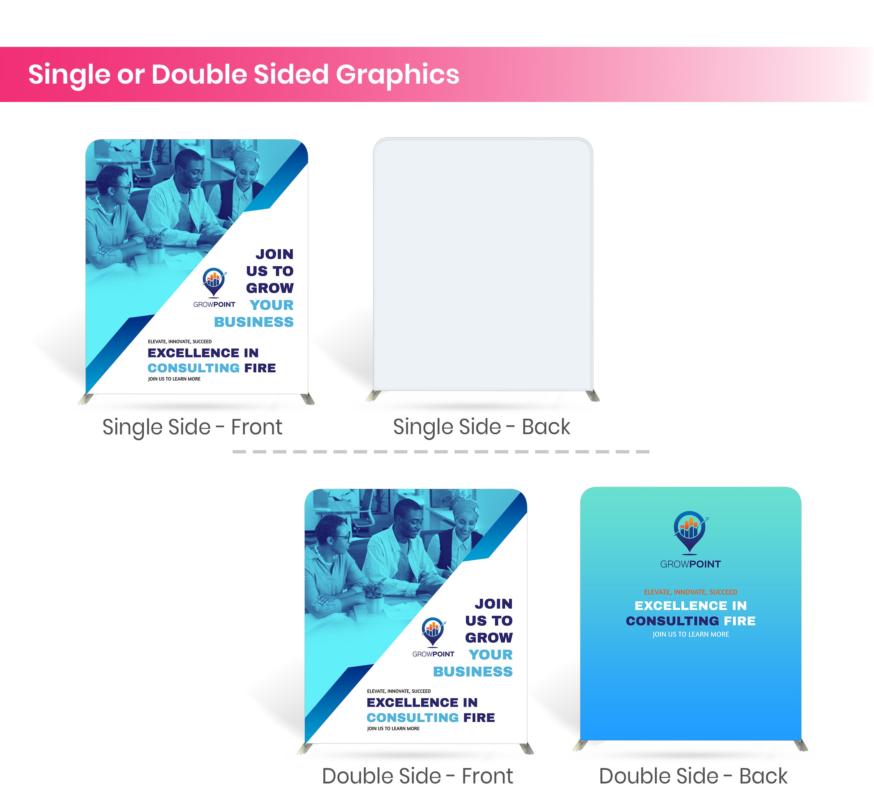10ft Inline Trade Show Booth – Modular Display with LED Lights, Monitor Mount & Counter