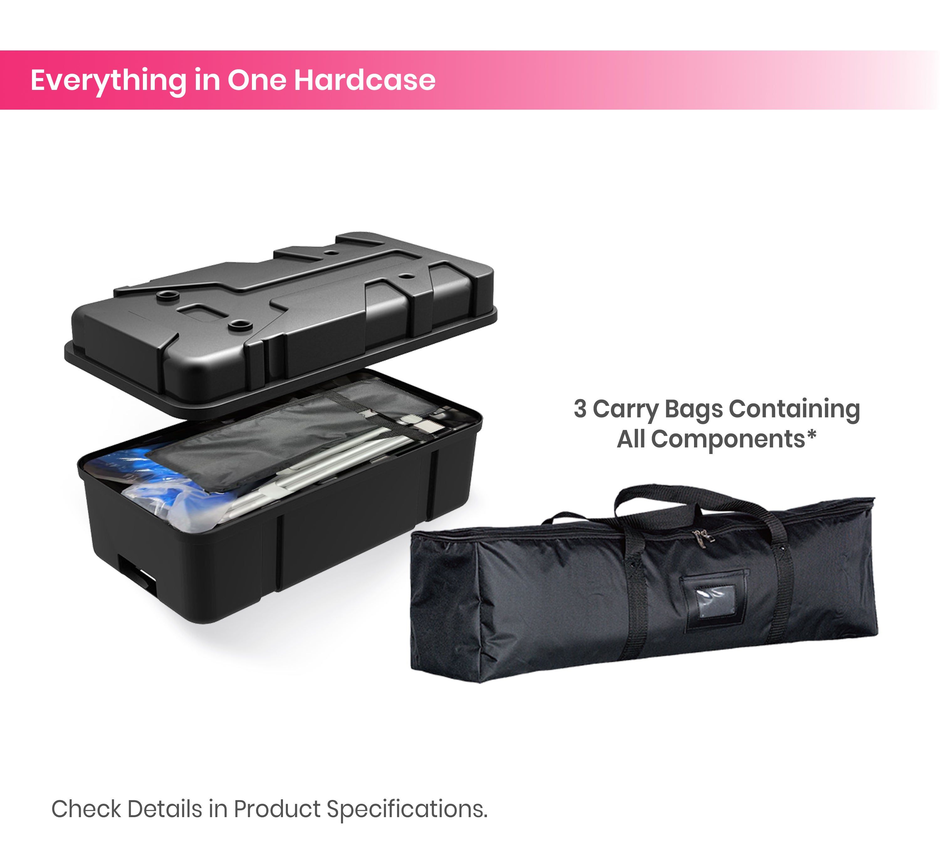 10ft Inline Trade Show Booth – Modular Display with LED Lights, Monitor Mount & Counter