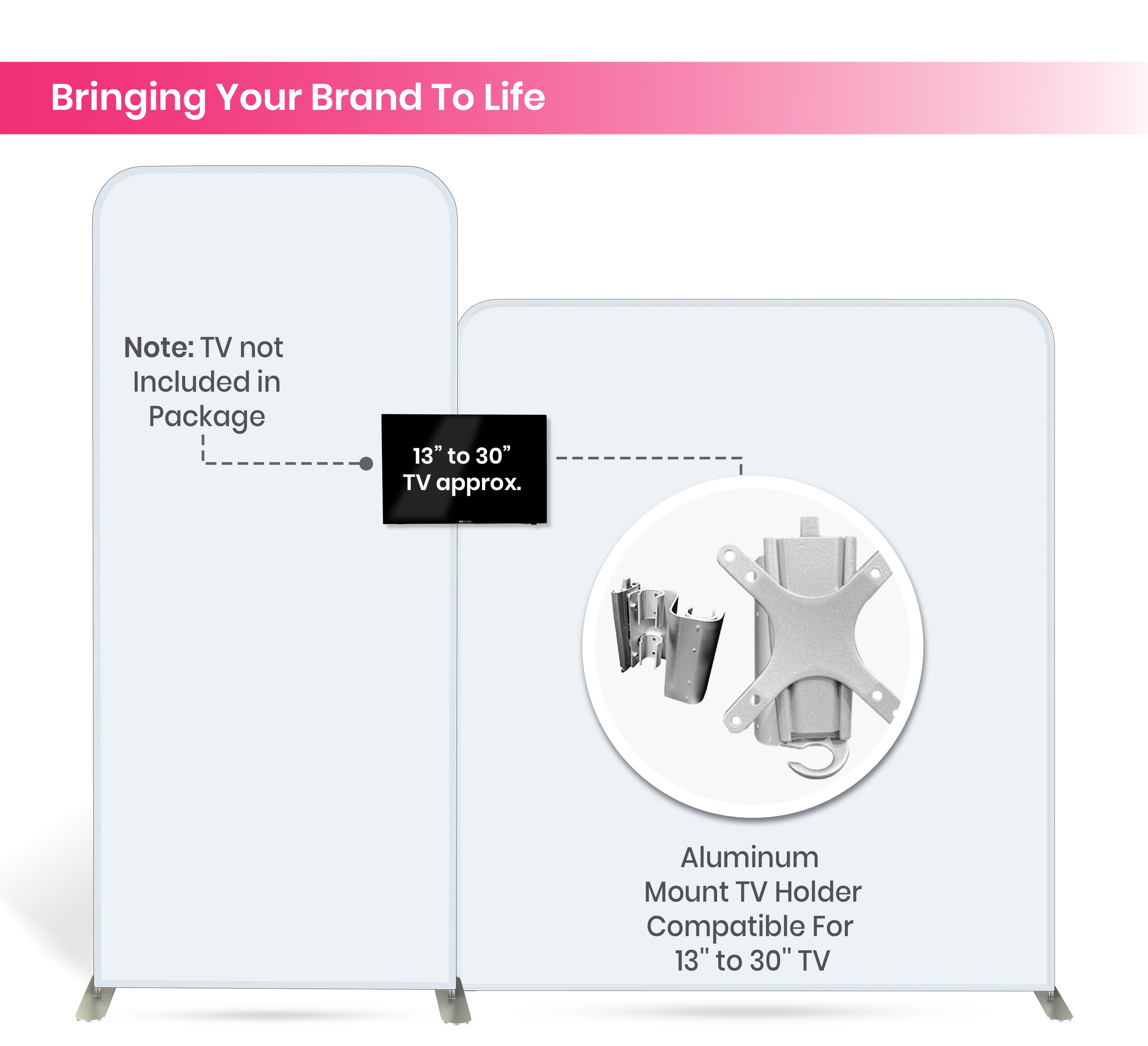 10ft Inline Trade Show Booth – Modular Display with LED Lights, Monitor Mount & Counter