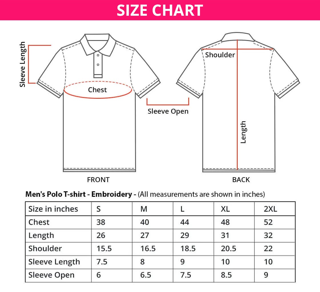 Men's Black Cotton Polo Shirt- Printed