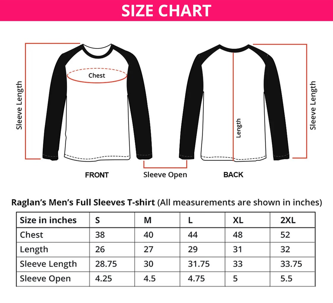 Buy Men's Printed Long Sleeves Raglan T-Shirt & Get 20% Off