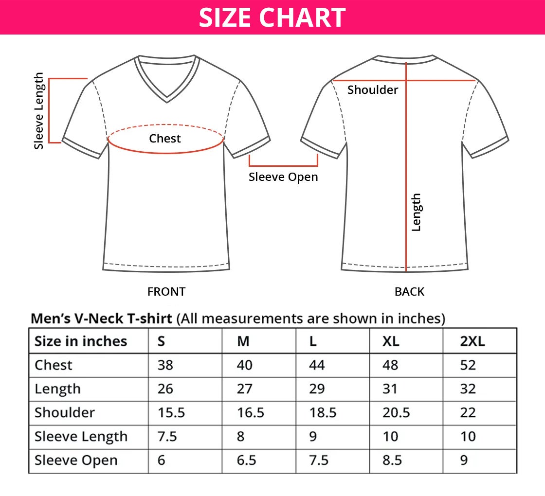 Buy Men's Printed T-Shirt - V Neck & Get 20% Off | Bestofsigns