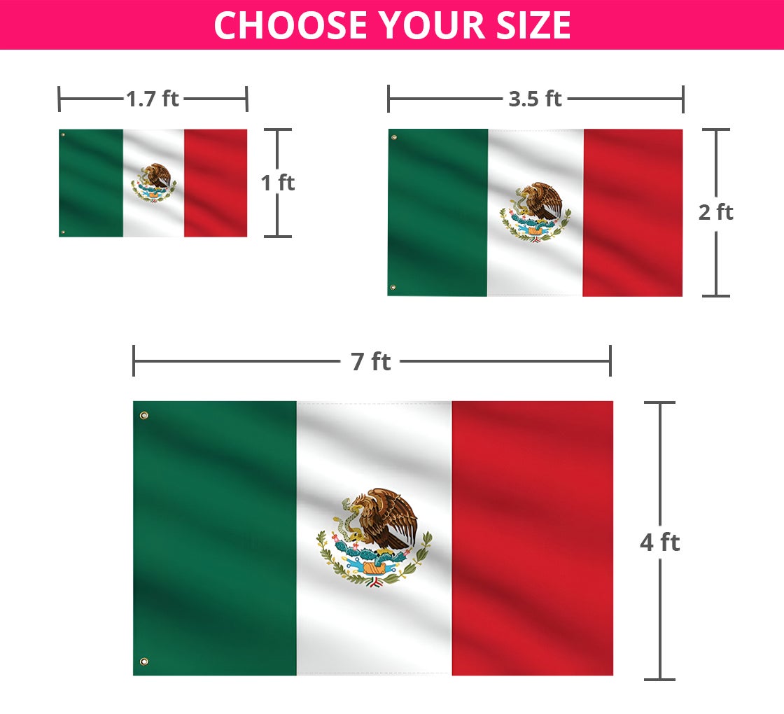 G128 30 Pack Handheld Mexico Mexican Flags 12x18 In Printed 150D Polyester