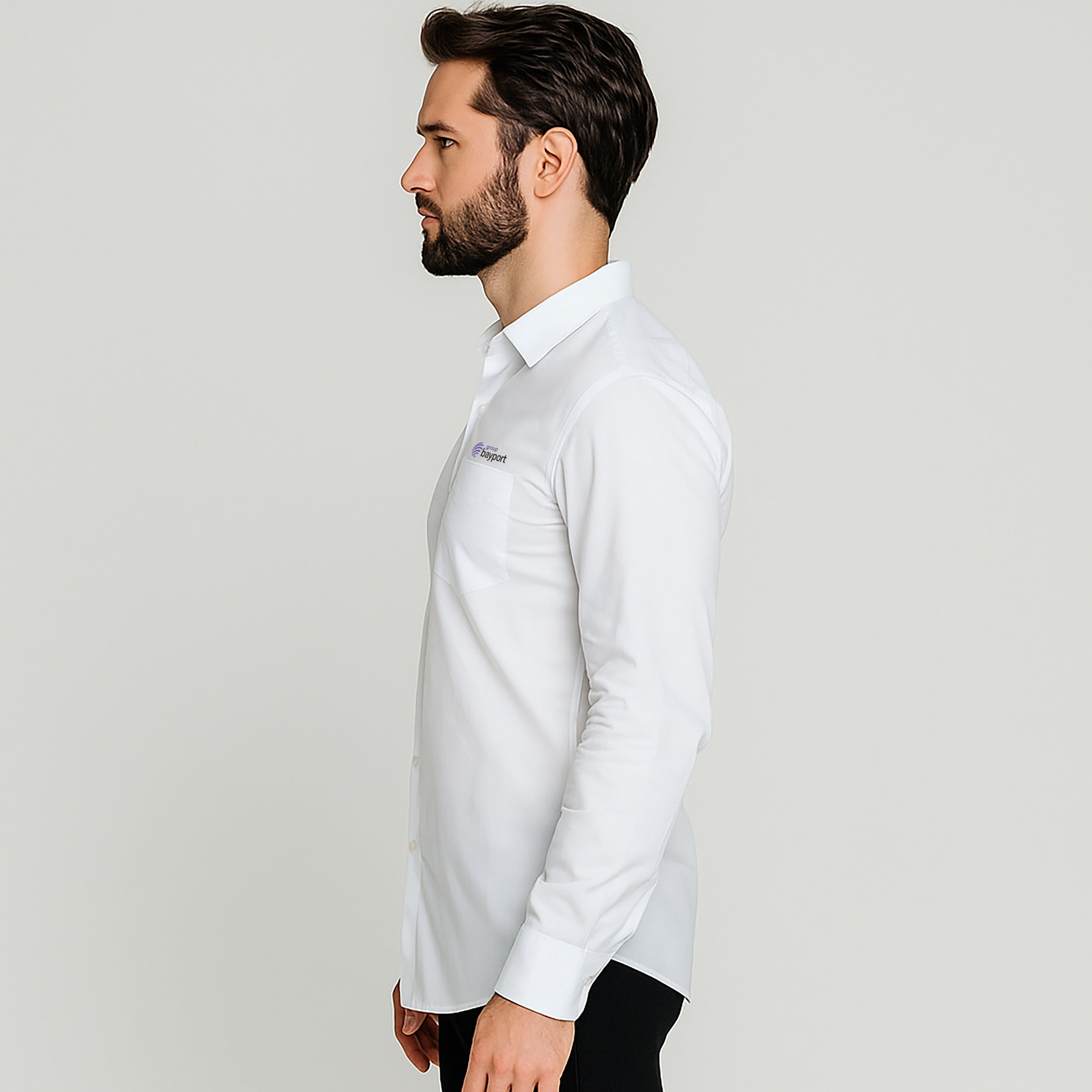 white christmas dresses White with Blue inside Slim Fit Designer Dress Shirt - tailored Cotton main image 0