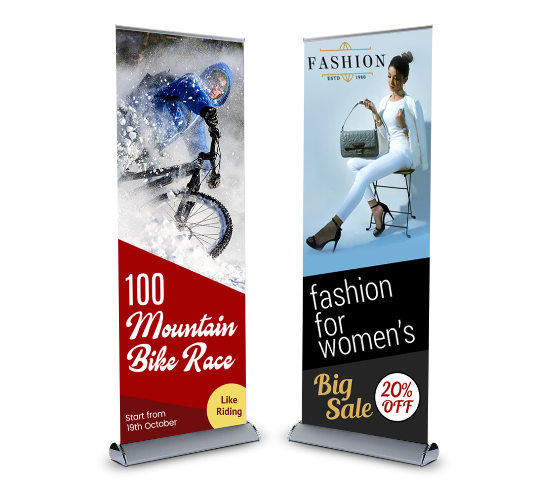 Retractable Roll Up Banner Stand 80cm x 200cm Full size Display Sign CL-R-S-3 