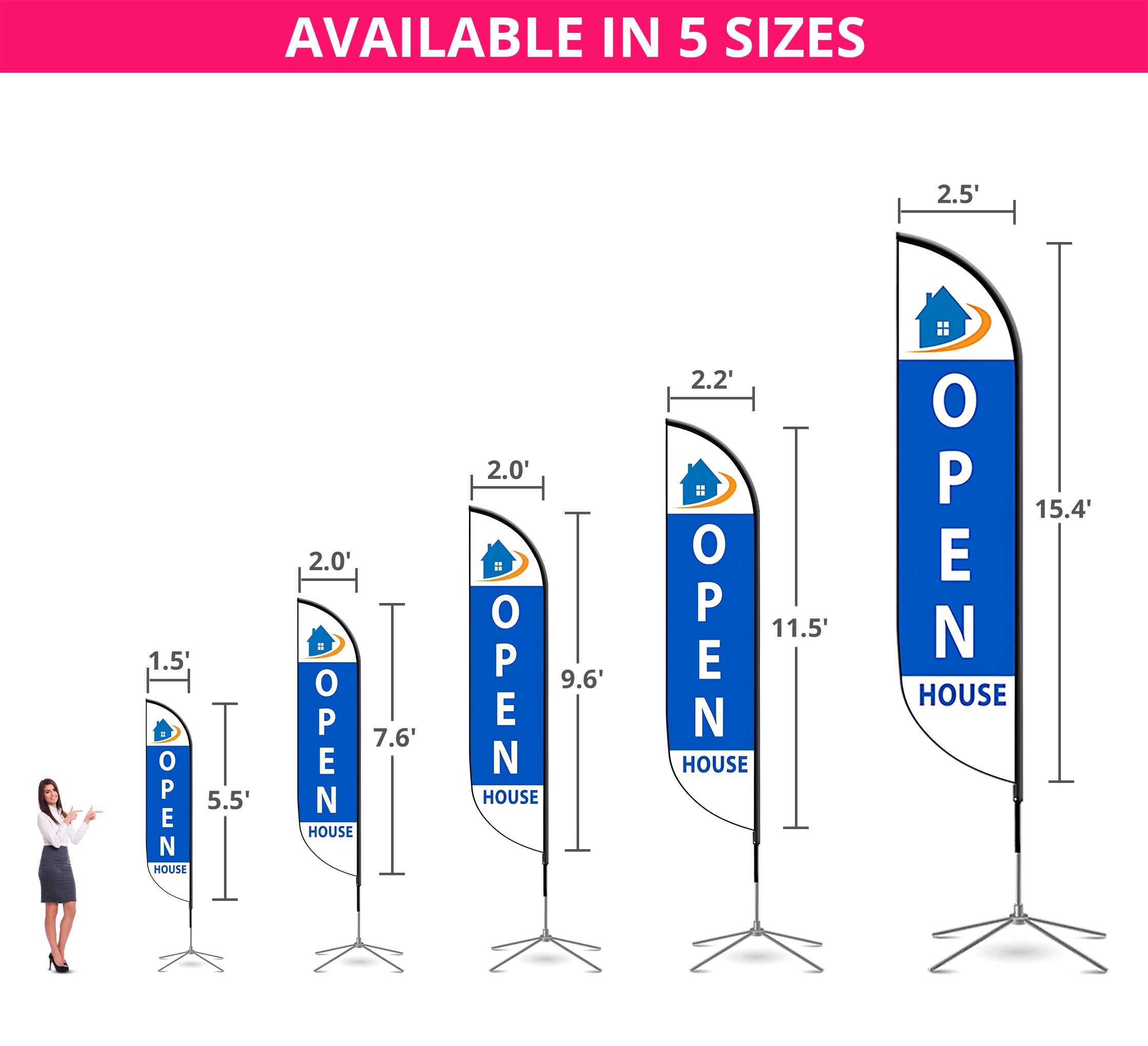 Pre-Printed Open House Feather Flag - 5