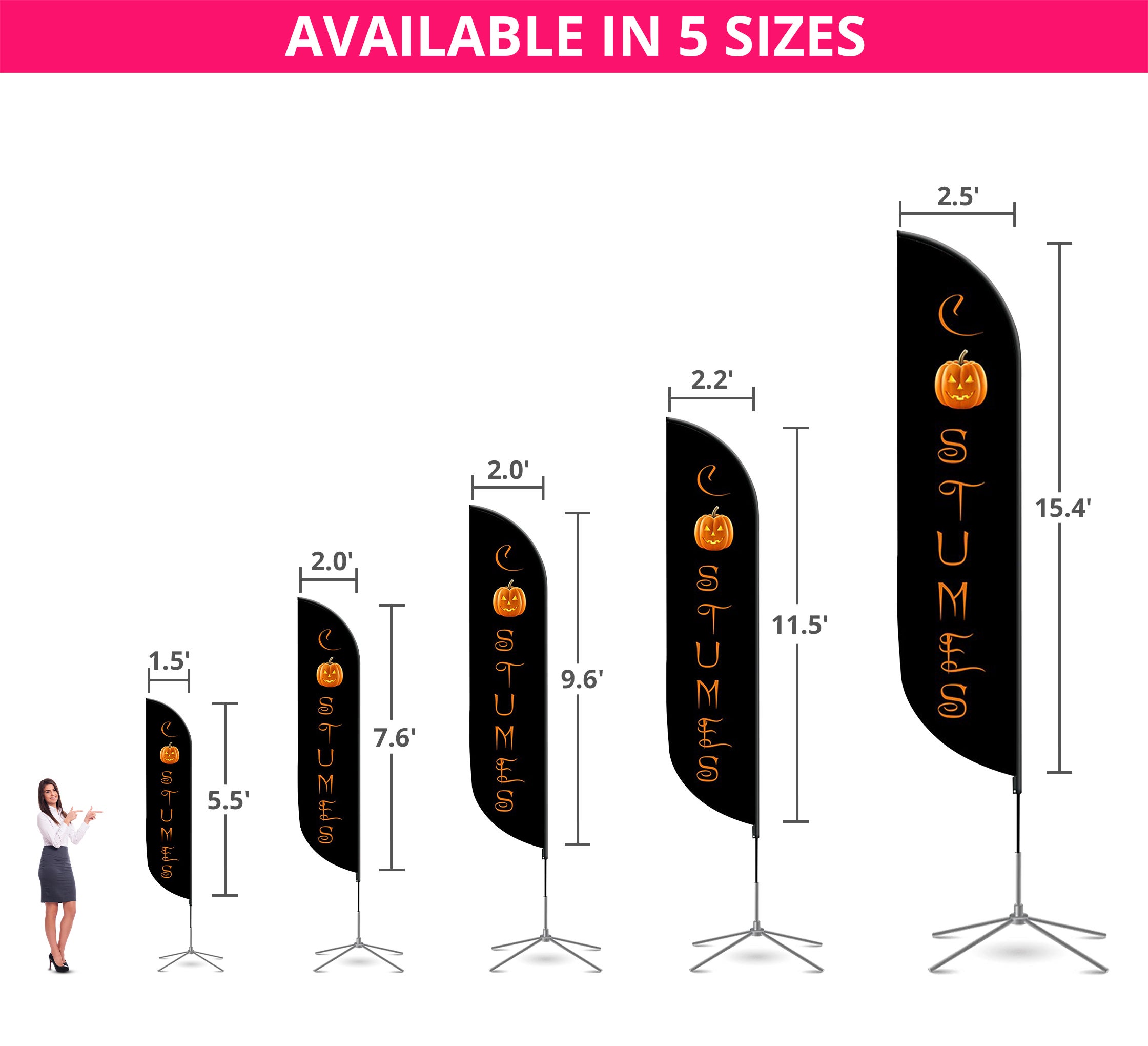 Pre-Printed Costumes Feather Flag - 5