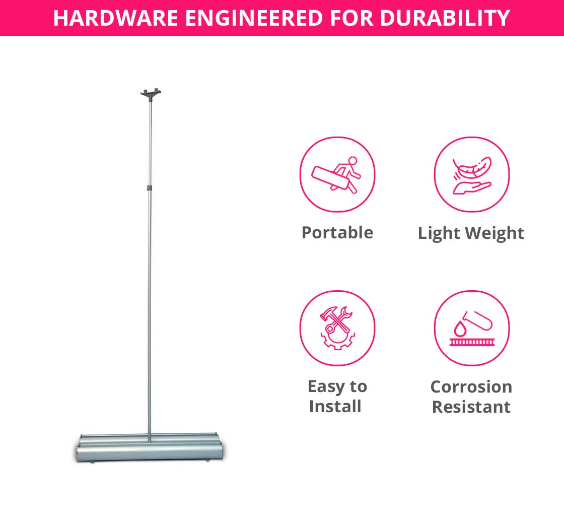 Deluxe Wide Base Double-screen Roll Up Banner Stands - 4
