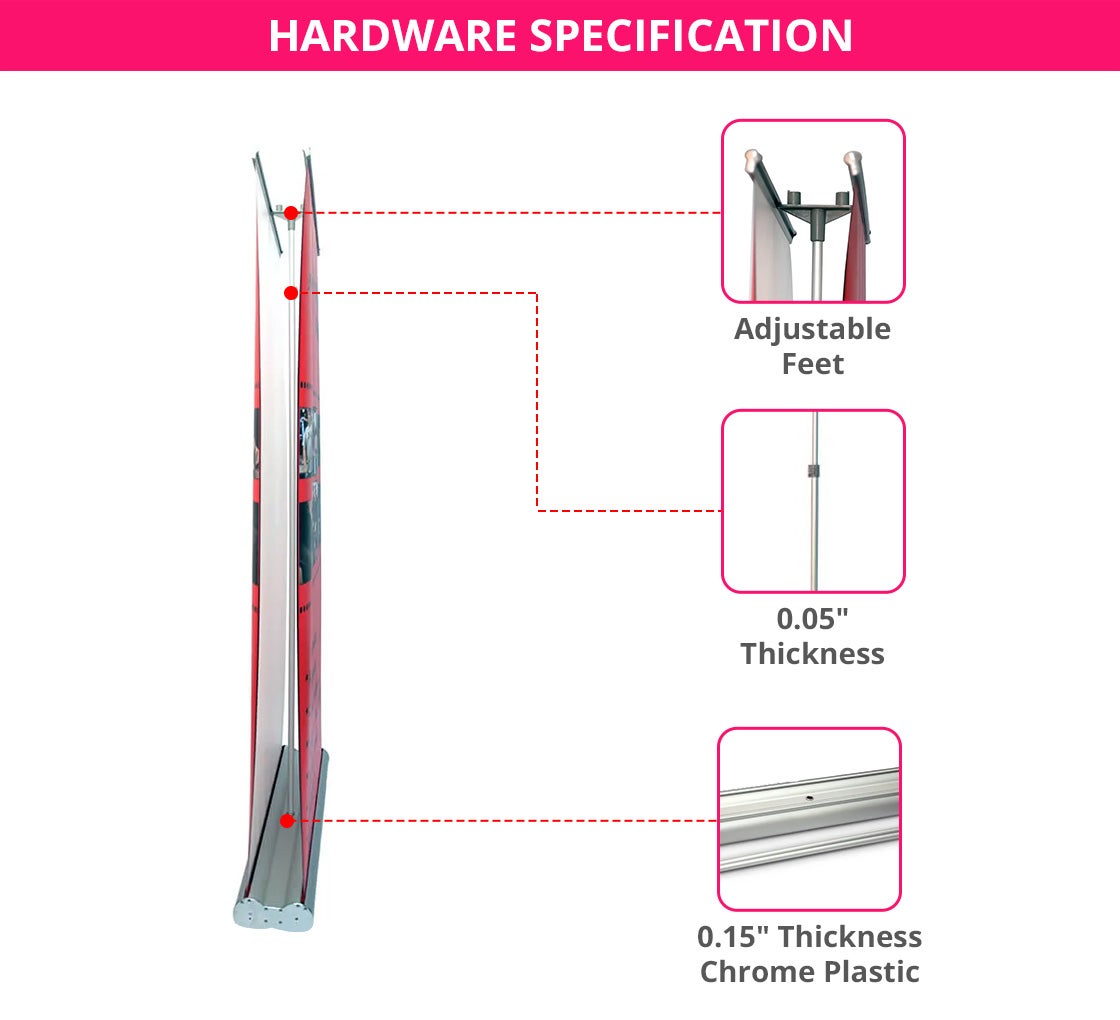 Deluxe Wide Base Double-screen Roll Up Banner Stands - 5