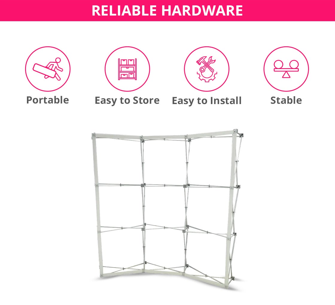 Fabric Pop Up Curved Display