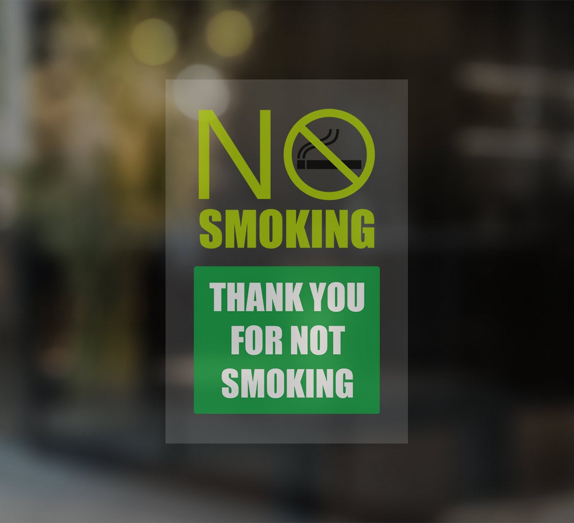 No Smoking Clear Window Decals