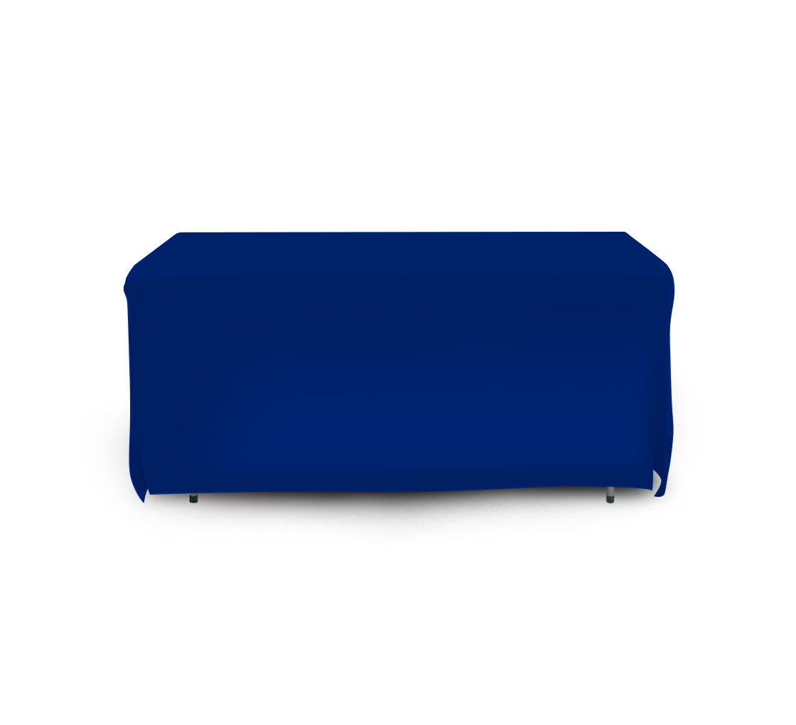 6' Open Corner Table Covers - Blue - 4 Sided