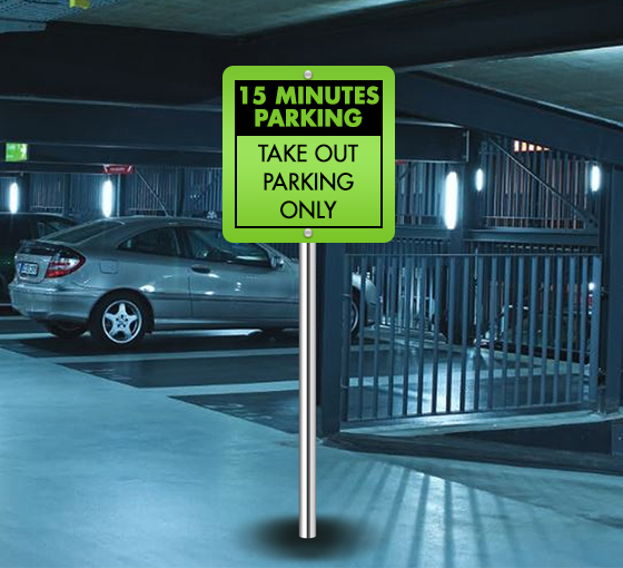 Reserved Parking Manager Print Blue White and Black Notice Parking Plastic Large Sign 6 Pack of Signs 12x18 
