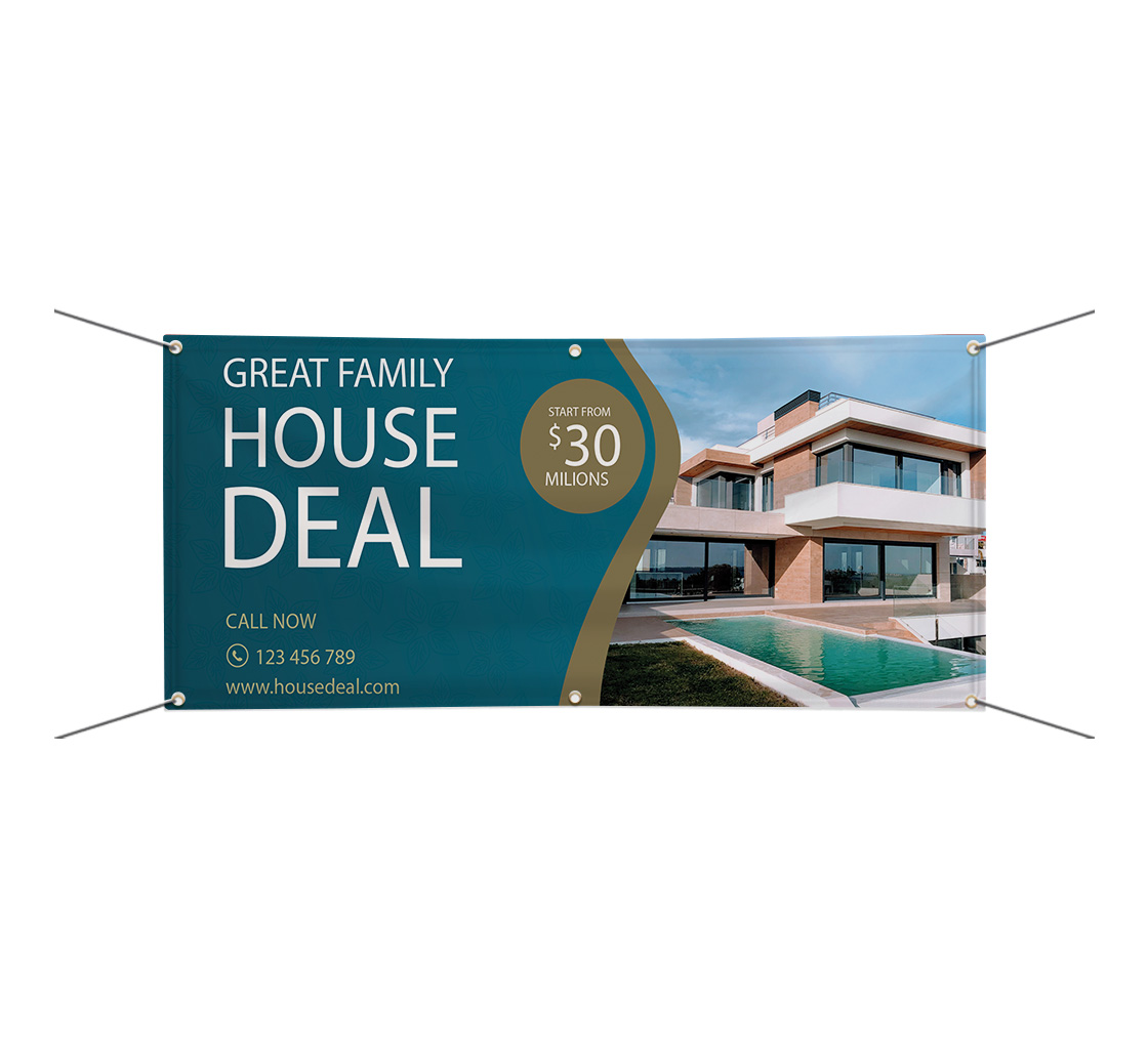 CGSignLab House for Sale 12x4 Nautical Wave Heavy-Duty Outdoor Vinyl Banner 