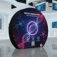 Moon Shaped Tension Fabric Backdrop for Trade Show