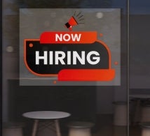 Now Hiring Clear Surface Decals