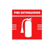 Fire Extinguisher Window Decals Opaque