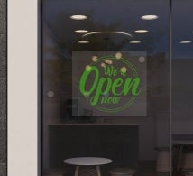 We Are Open Clear Surface Decals