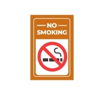 No Smoking Window Decals Opaque