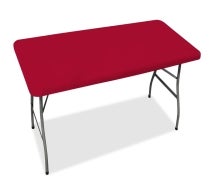 6 Ft Rectangle Table-Top Cover - Red