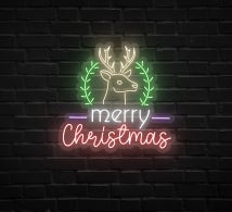 Merry Christmas Deer Neon Sign