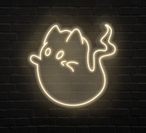 Ghost Cat Neon Sign