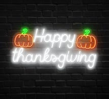 Happy Thanksgiving Pumpkin LED Neon Sign
