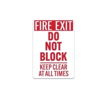 Emergency Exit, Do Not Block Decal (Non Reflective)