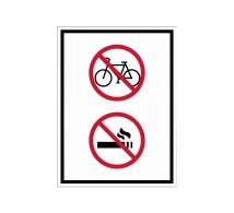 No Smoking, No Biking Corflute Sign (Reflective)