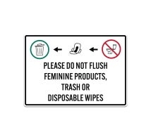 Please Do Not Flush Feminine Products Decal (Non Reflective)