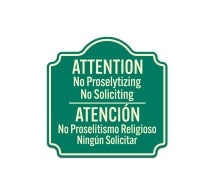 Bilingual No Soliciting Aluminum Sign (Non Reflective)