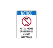 OSHA No Cell Phones or Electronics Allowed Aluminum Sign (Non Reflective)