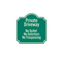 No Outlet Solicitors Or Trespassing Aluminum Sign (Non Reflective)