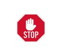 Stop Hand Symbol Aluminum Sign (Non Reflective)