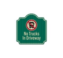 No Trucks in Driveway Aluminum Sign (HIP Reflective)