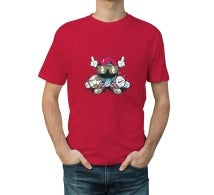 Men's Red Printed T-shirt - Crew Neck