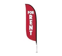 Pre-Printed For Rent Feather Flag