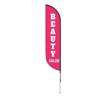 Pre-Printed Beauty Salon Feather Flag